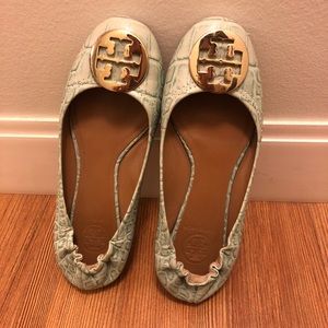 Tory Burch glass/gold flat ballet